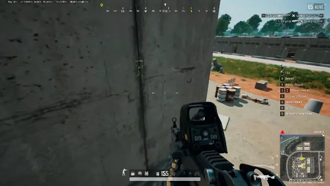 PUBG ESP enemy box through concrete with distance readout