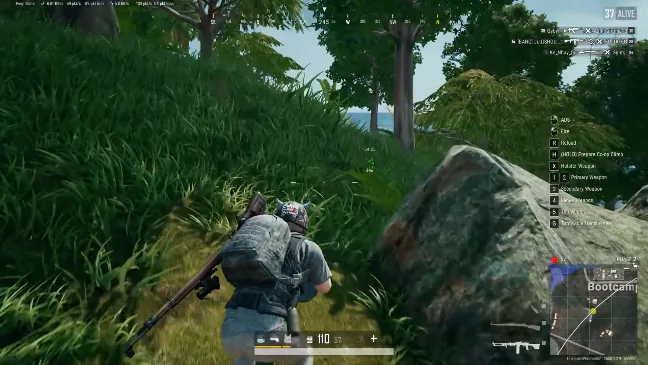 PUBG player ESP box at 20 meters behind cover